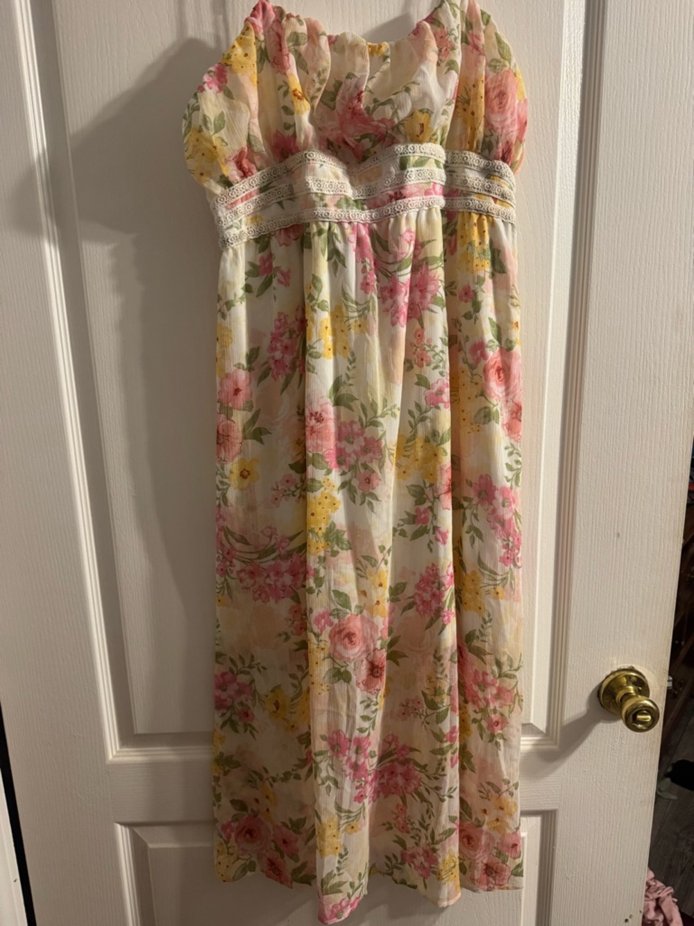 Floral  Women’s Dress - Pink & Yellow